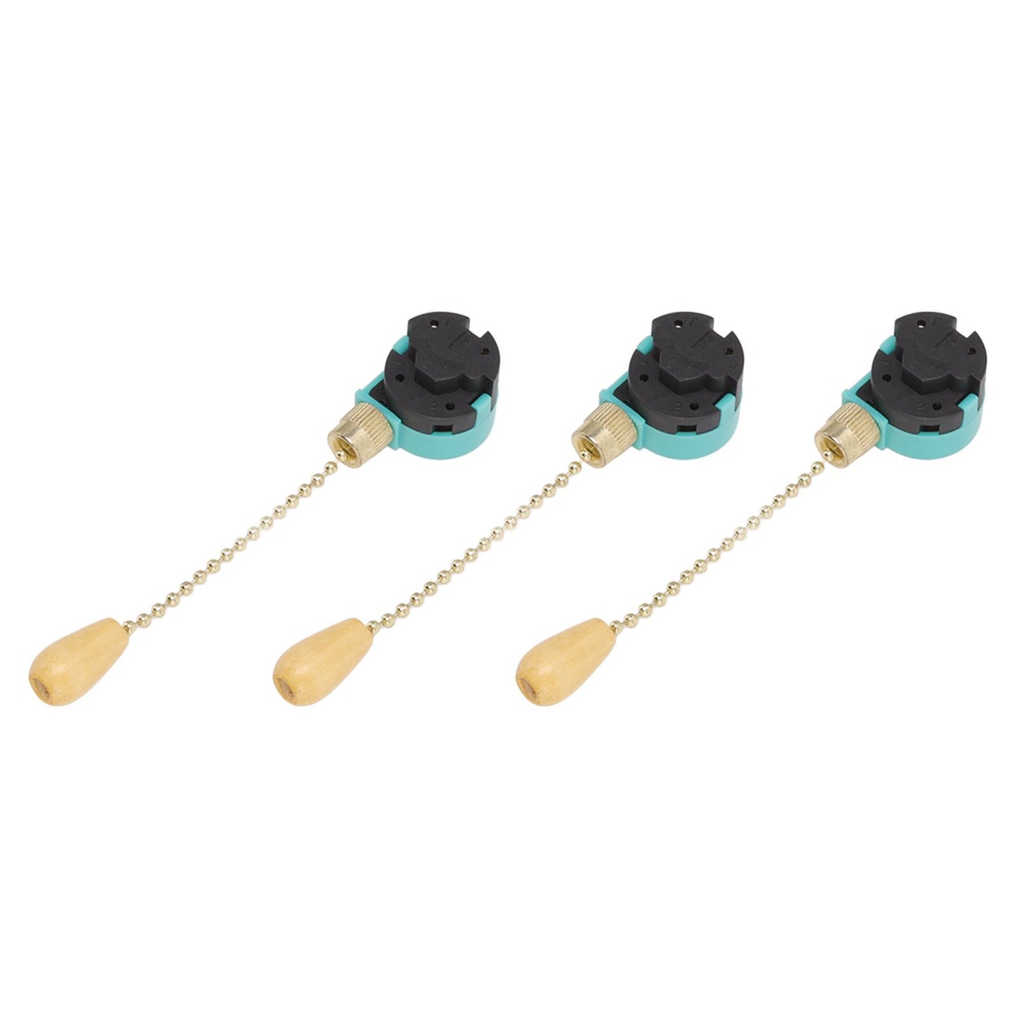 3Pcs Ceiling Light Pull Chain Switch 3 Speed 4 Wire Ceiling Fan Lamp Switch for Ceiling Lamp Fan Lamp Wall Lamp Gold