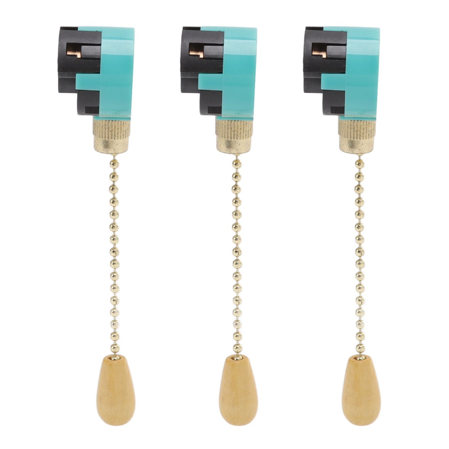 3Pcs Ceiling Light Pull Chain Switch 3 Speed 4 Wire Ceiling Fan Lamp Switch for Ceiling Lamp Fan Lamp Wall Lamp Gold