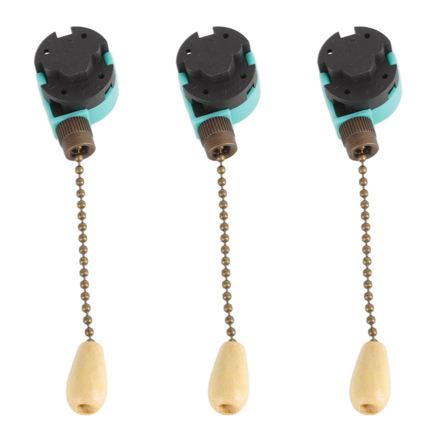 3Pcs Ceiling Light Pull Chain Switch 3 Speed 4 Wire Ceiling Fan Lamp Switch for Ceiling Lamp Fan Lamp Wall Lamp Bronze