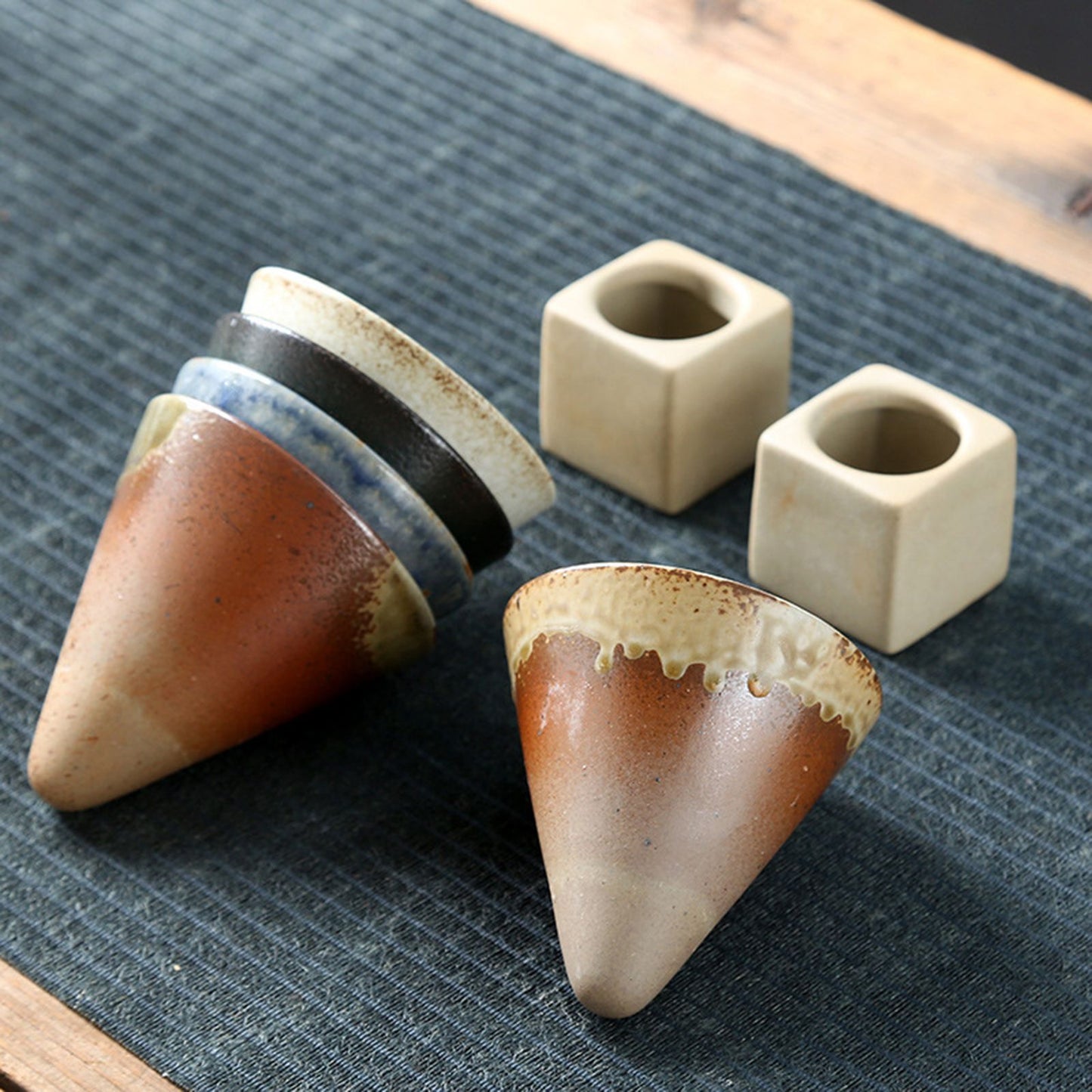 200mL Japanese Pottery Mug Coffee Mug Latte Cup with Base Ceramic Mug