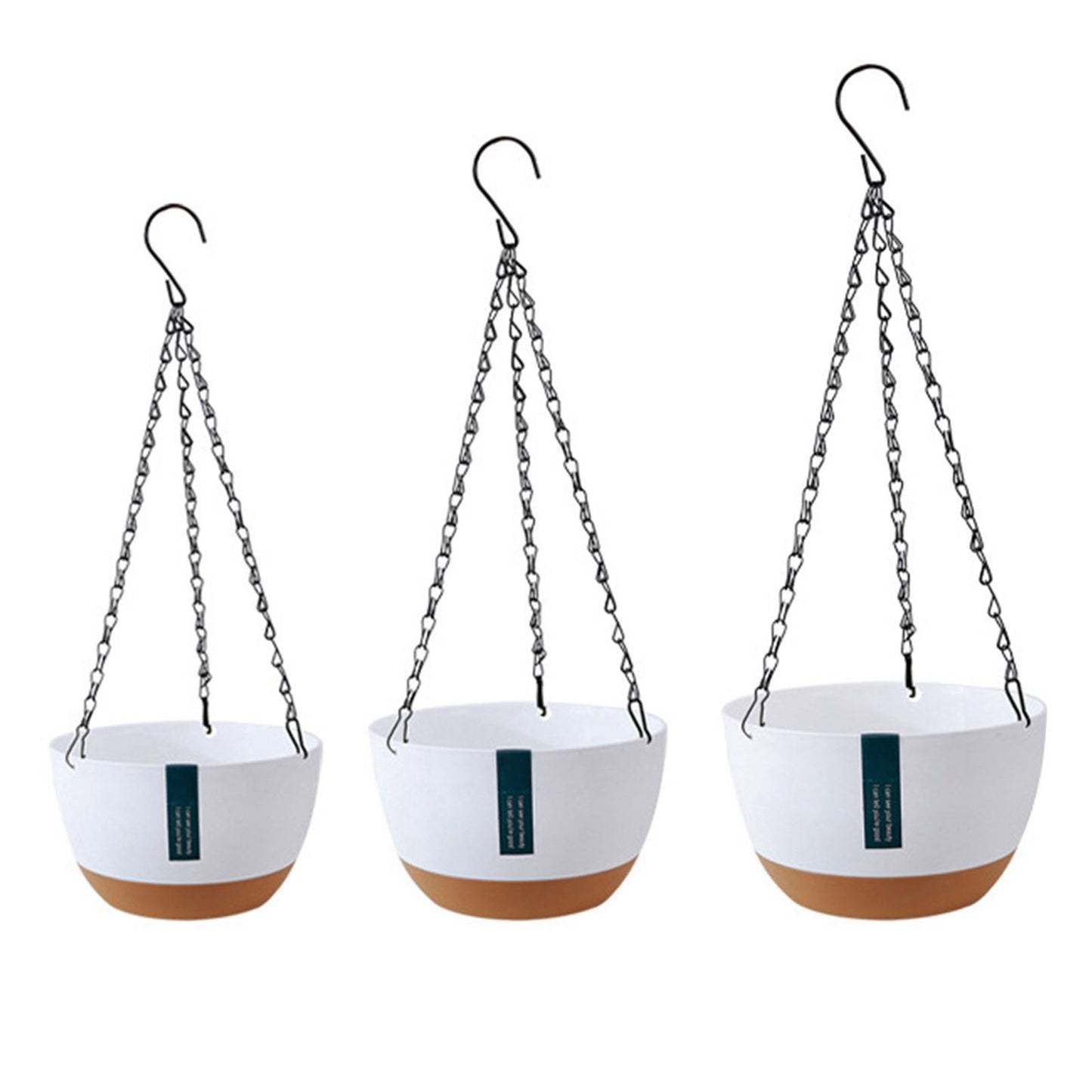 Hanging Double Chain Hanging Basket Planter Home Balcony Indoor Automatic Water Absorbing Basin