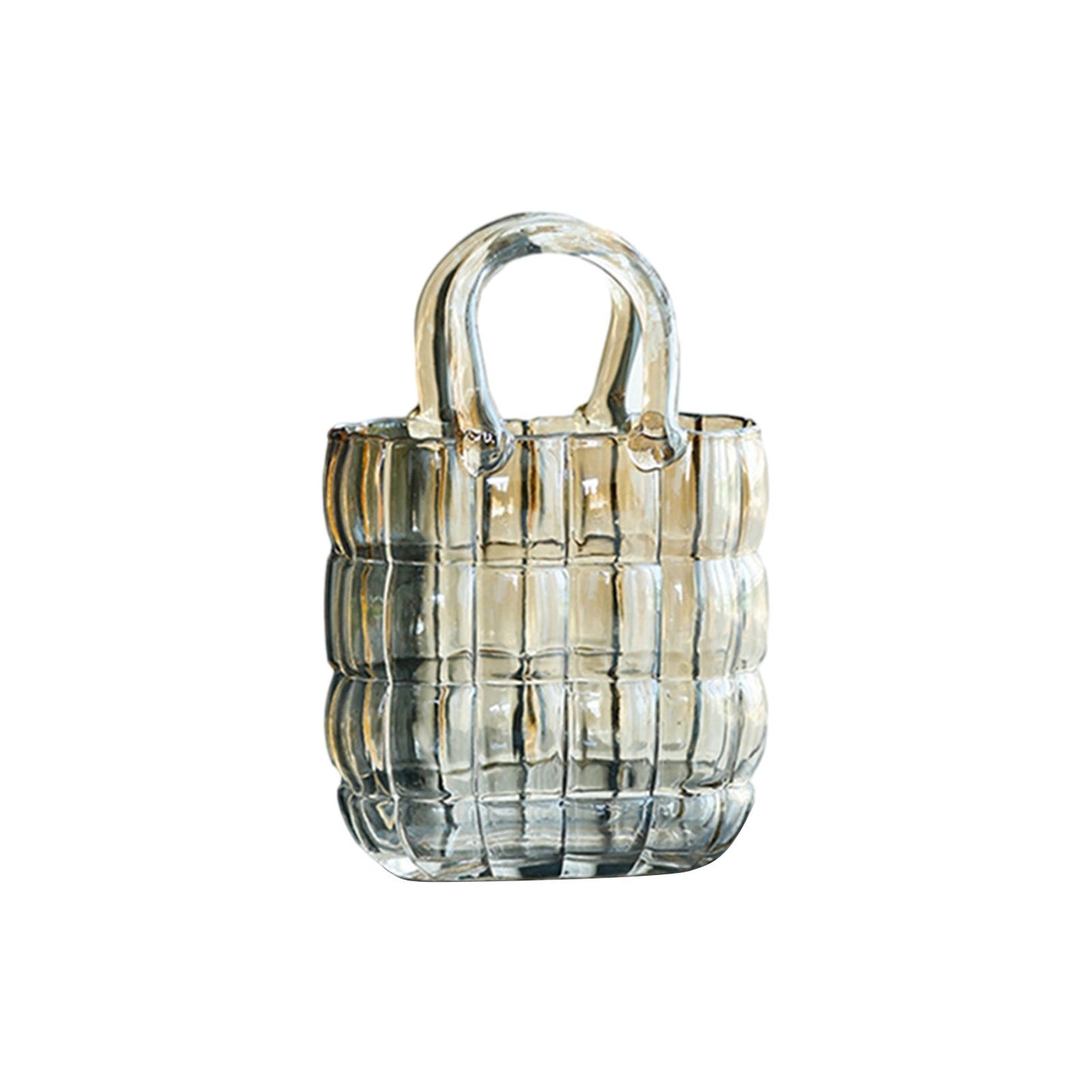 Glass Vase Transparent Hand Basket Living Room Flower Arrangement Creative Bag Fish Tank