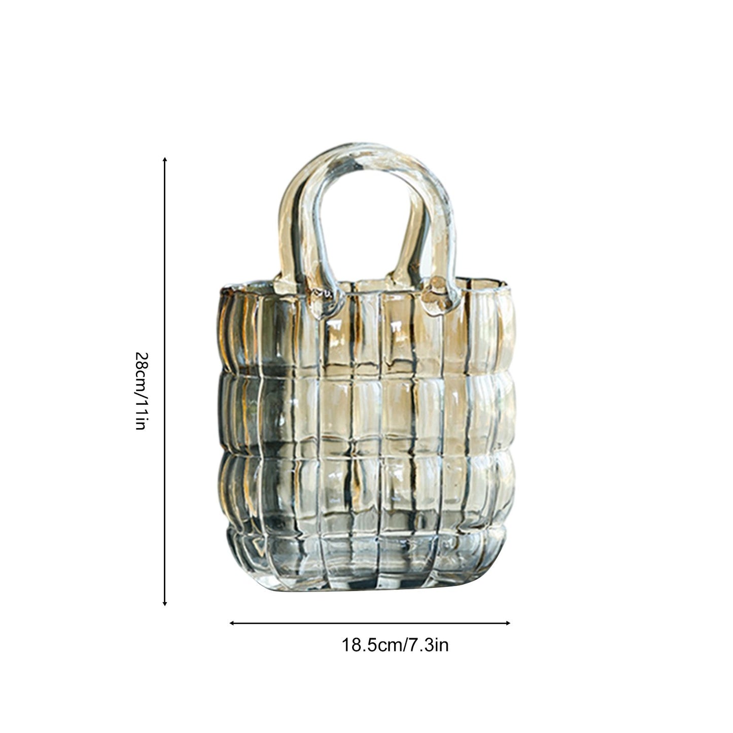 Glass Vase Transparent Hand Basket Living Room Flower Arrangement Creative Bag Fish Tank