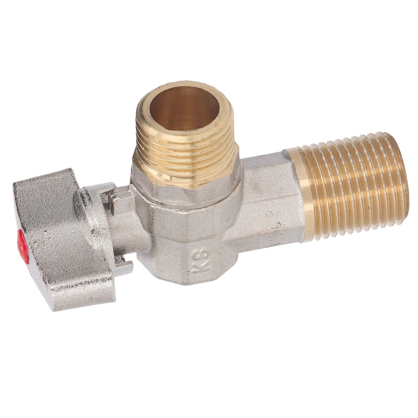 G1/2 Thread Brass Triangle Valve Large Flow Cold Hot Water Angle Stop Valve for Kitchen Bathroom Red