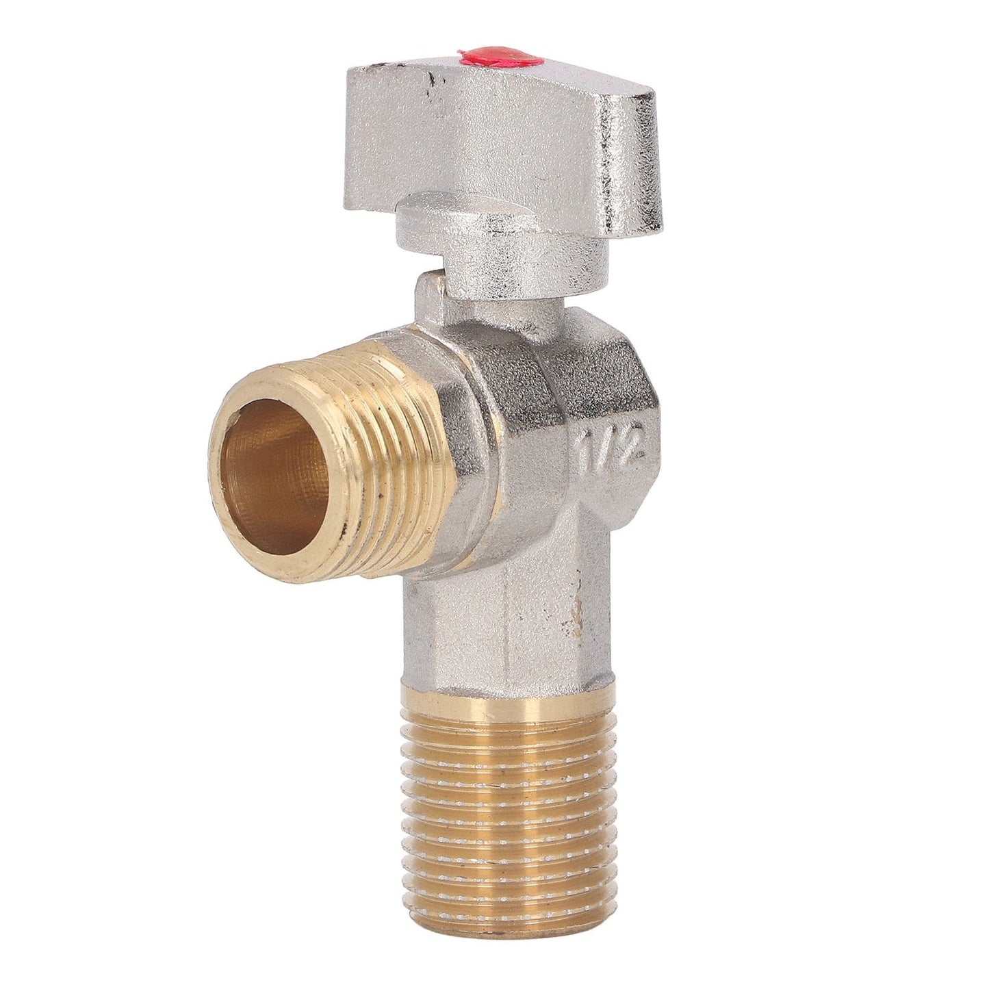G1/2 Thread Brass Triangle Valve Large Flow Cold Hot Water Angle Stop Valve for Kitchen Bathroom Red