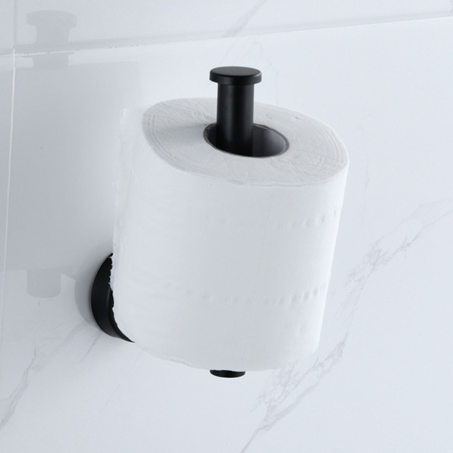 Paper Towel Holder Stainless Steel Black Matte Cylindrical Paper Towel Hanging Shelf for Home