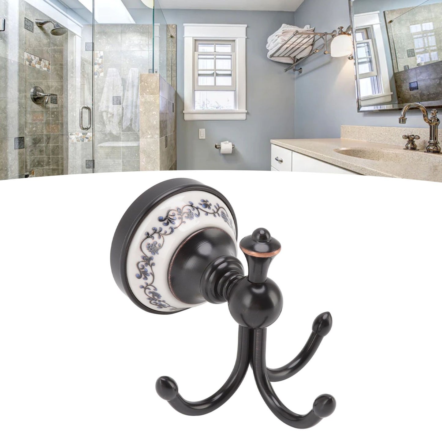 Wall Mounted Coat Hook 3 Prong Retro Look Corrosion Resistance Hanging Towel Hook for Bathroom Bedroom
