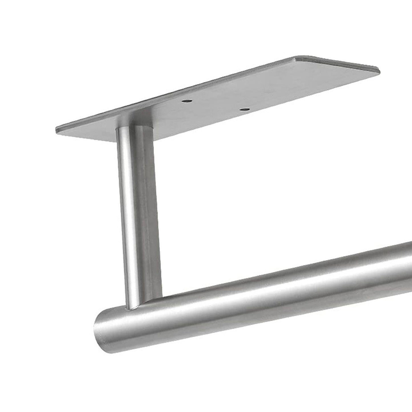 Paper Towel Holder 304 Stainless Steel Space Saving Decorative Practical Waterproof Hanging Paper Towels Rolls Holder for Home Quadrate Bottom Long Silvery