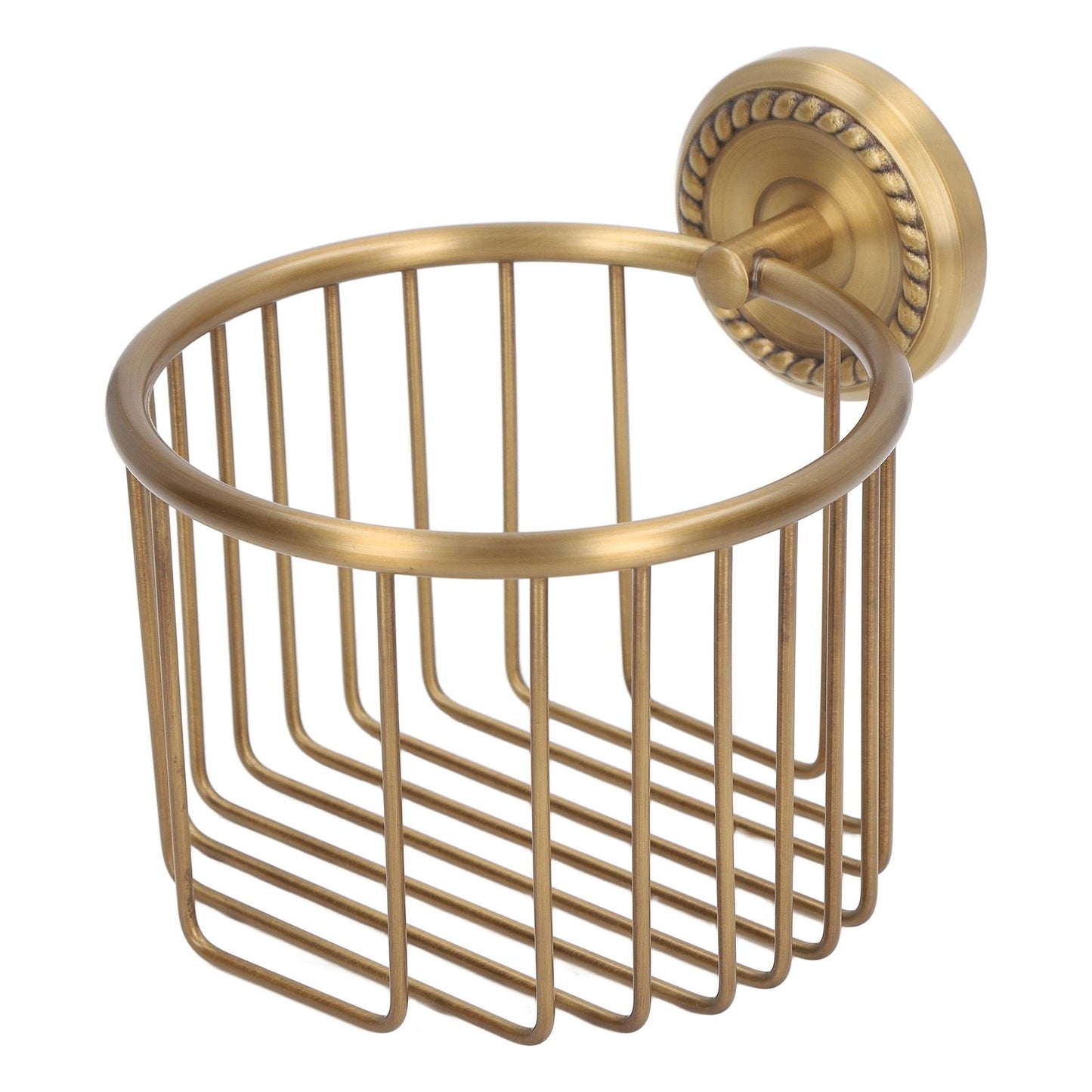 Hollow Out Toilet Paper Holder Antique Rust Proof Wall Mounted Tissue Roll Basket Rack for Bathroom