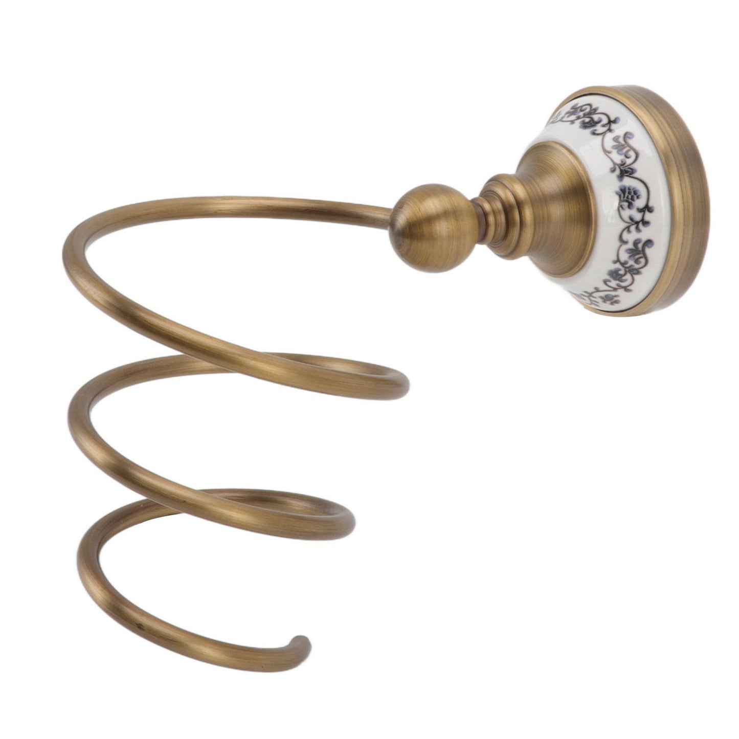 Brass Hair Dryer Holder Antique Retro Hairdryer Hanging Rack for Bath Storage Accessories