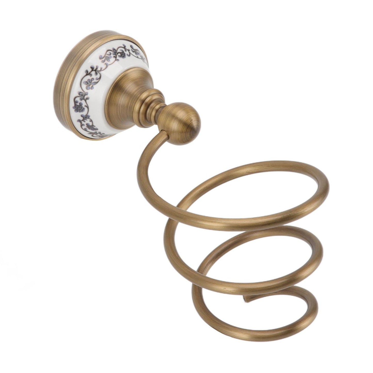 Brass Hair Dryer Holder Antique Retro Hairdryer Hanging Rack for Bath Storage Accessories