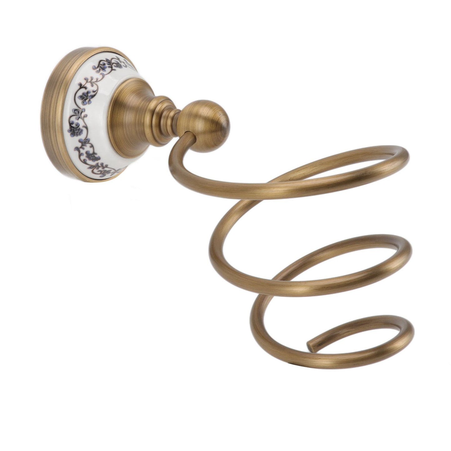 Brass Hair Dryer Holder Antique Retro Hairdryer Hanging Rack for Bath Storage Accessories