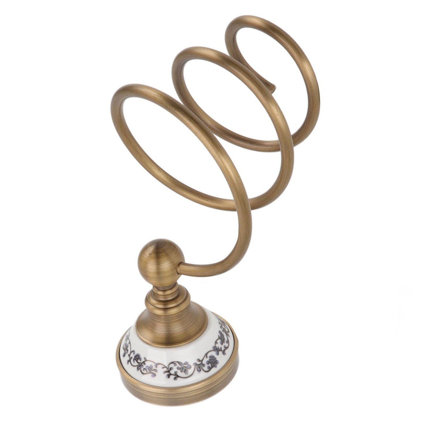 Brass Hair Dryer Holder Antique Retro Hairdryer Hanging Rack for Bath Storage Accessories