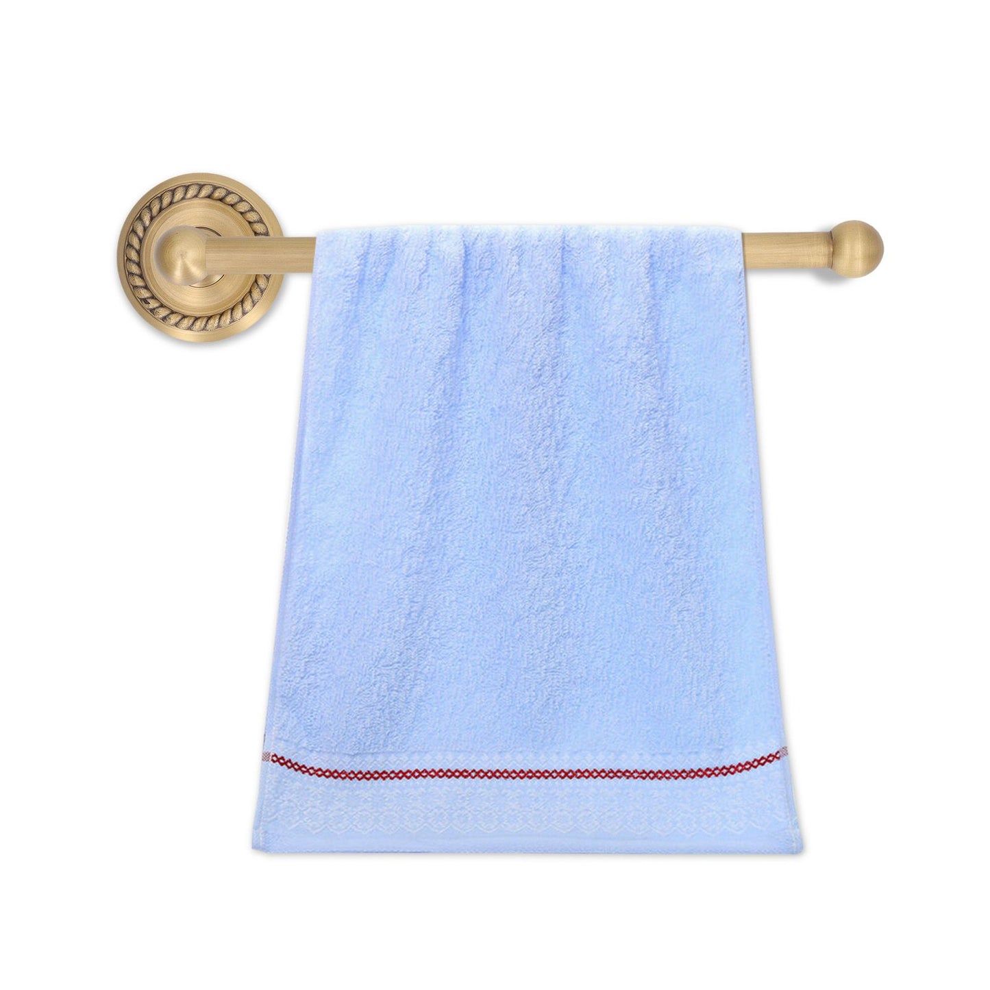 Bathroom Towel Rack Vintage Copper Single Rod Twisted Pattern Towel Bar for Hotel Home Kitchen