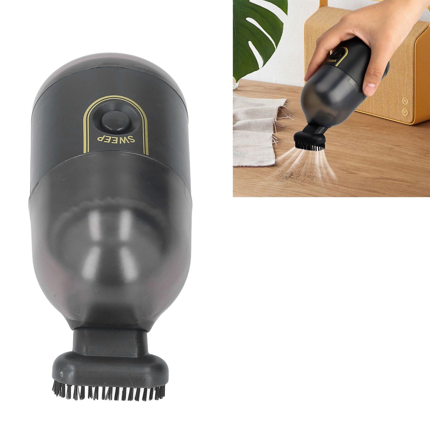 Handheld Vacuum Cleaner USB Rechargeable Portable Mini Cordless Handheld Vacuum for Home Car Desk Black