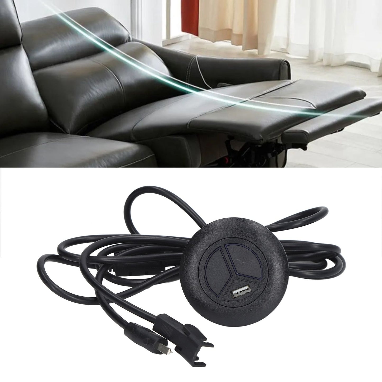 Electric Recliner Chair Sofa Replacement Button Lift Hand Control Handset USB Charging Interface Wired Remote Control