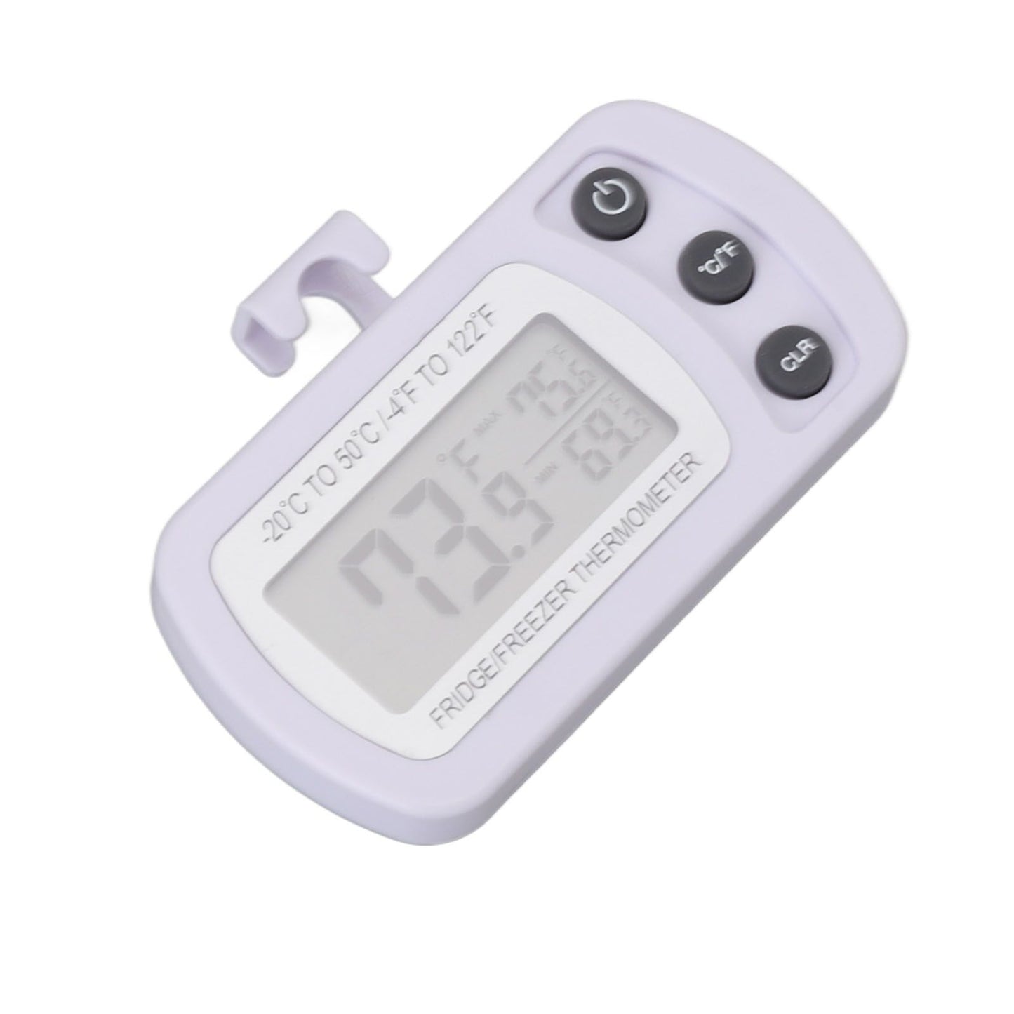 Refrigerator Thermometer Memory Function ABS Body White °C °F Switched Small Compact Digital Freezer Thermometer with Hook