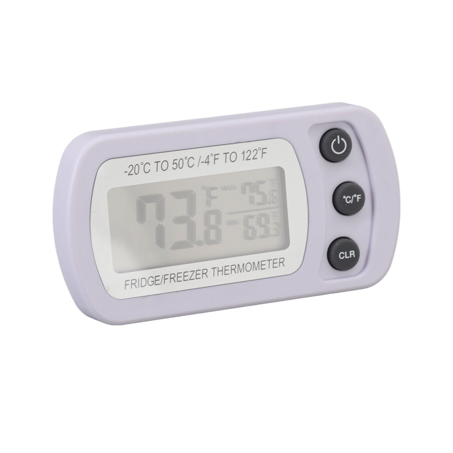Refrigerator Thermometer Memory Function ABS Body White °C °F Switched Small Compact Digital Freezer Thermometer with Hook