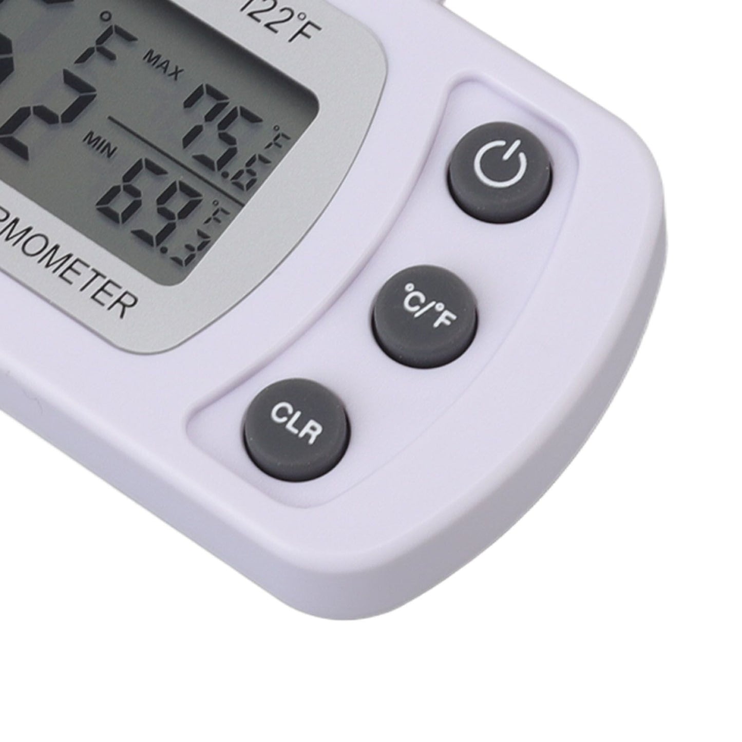 Refrigerator Thermometer Memory Function ABS Body White °C °F Switched Small Compact Digital Freezer Thermometer with Hook