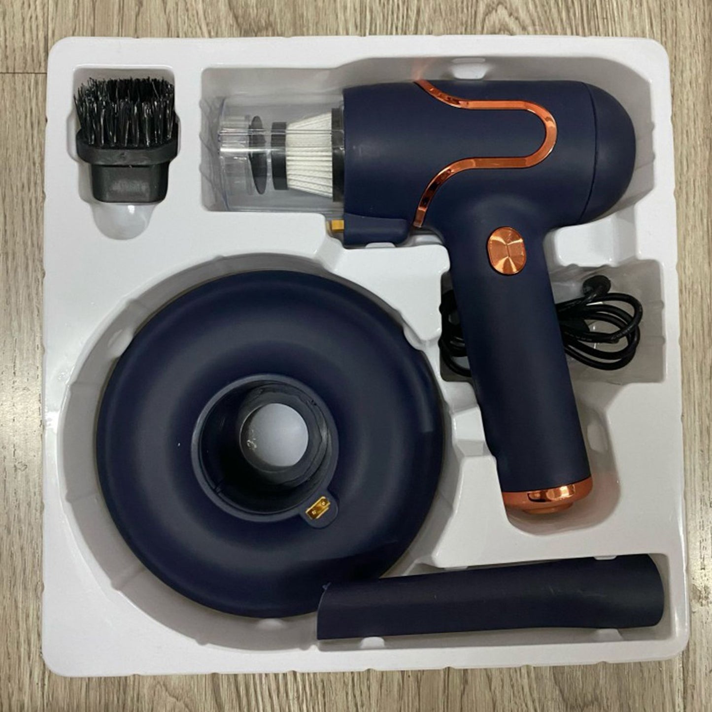 Vacuum Mite Cleaner Portable Cordless Lightweight Handheld Vacuum Dust Mite Cleaner for Home Mattress Car Dark Blue
