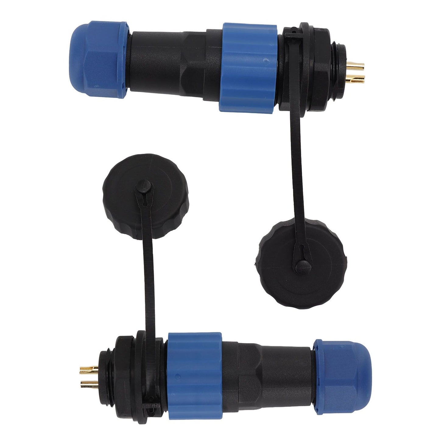 2Pcs SD16 IP68 Waterproof Aviation Connector SD16 Female Plug Male Socket G3/8 Thread SD16 2Pin Rear Nut
