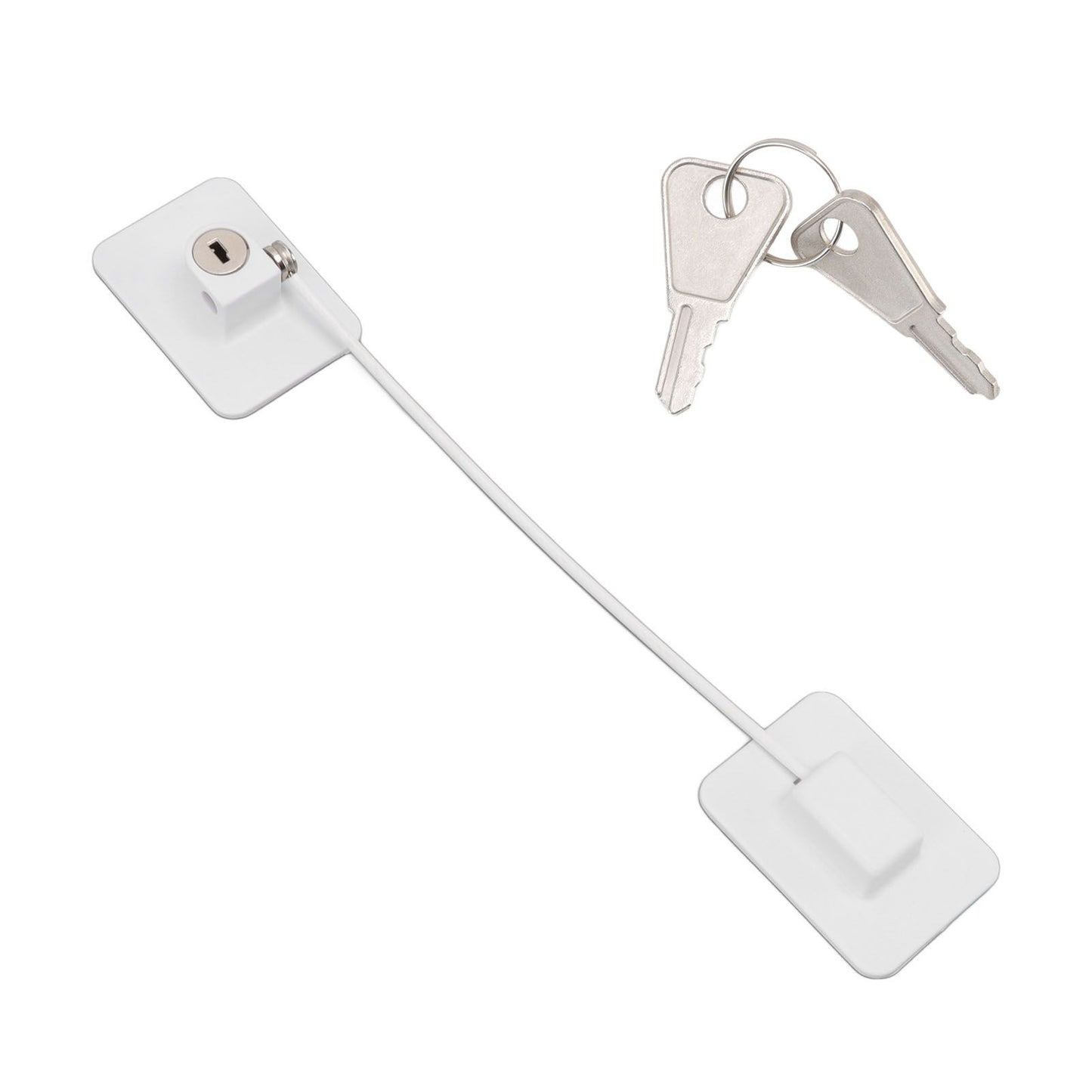 Refrigerator Lock White Childproof Freezer Lock Child Safety Cabinet Drawer Lock with 2 Keys