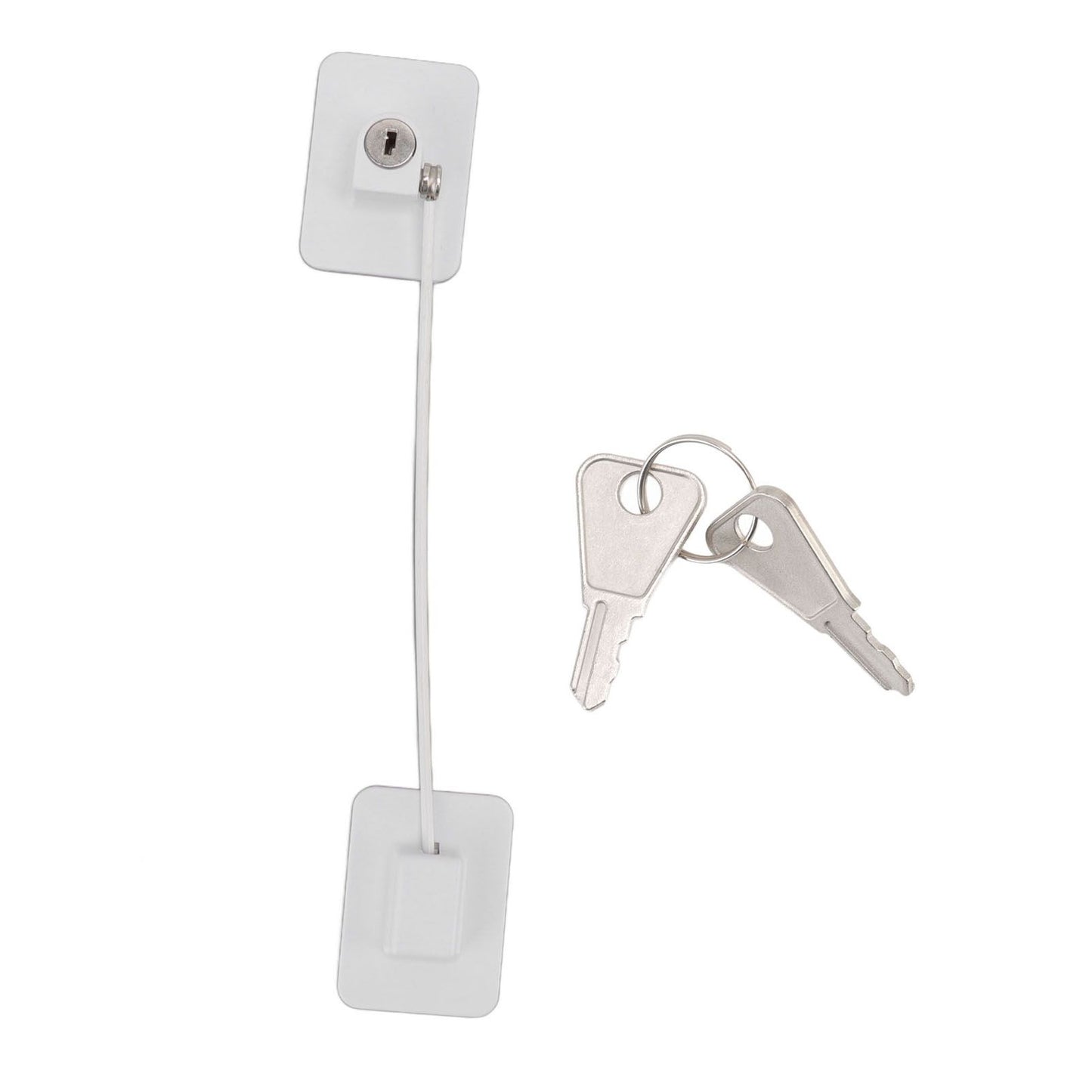 Refrigerator Lock White Childproof Freezer Lock Child Safety Cabinet Drawer Lock with 2 Keys