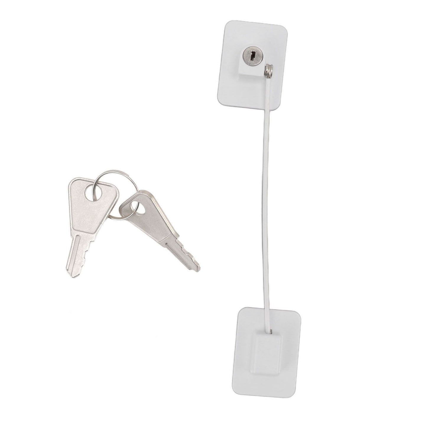 Refrigerator Lock White Childproof Freezer Lock Child Safety Cabinet Drawer Lock with 2 Keys