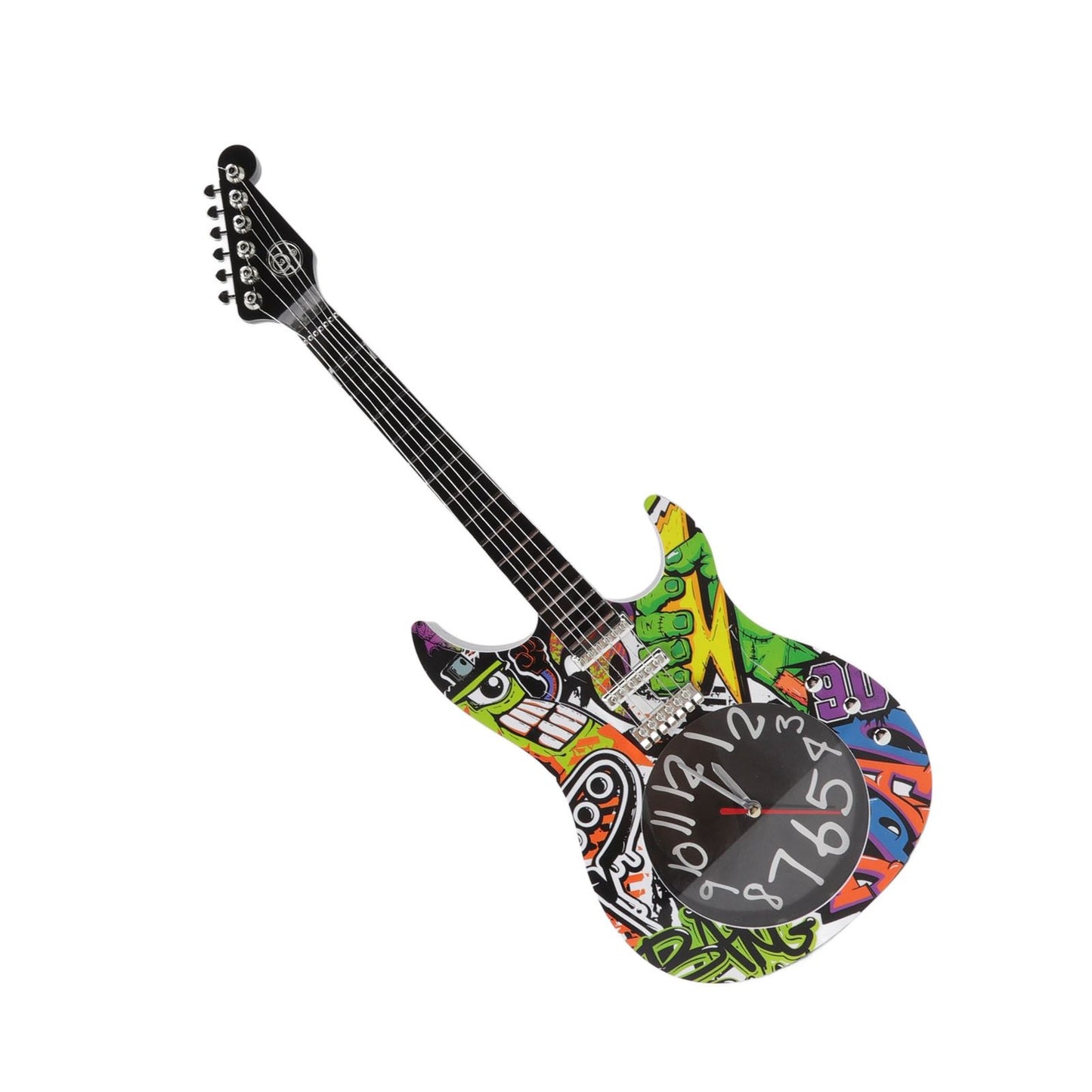 Guitar Wall Clock Simulation Time Accurate Guitar Clock Wall Decor for Home Dormitory Bedroom 5680CC Guitar with Stand