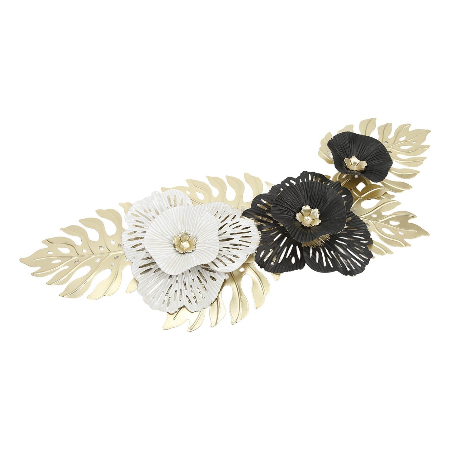 Nordic Luxury Wall Metal Pendant Innovative Iron Wall Flower Decoration Home Living Room Wall Decoration Black White