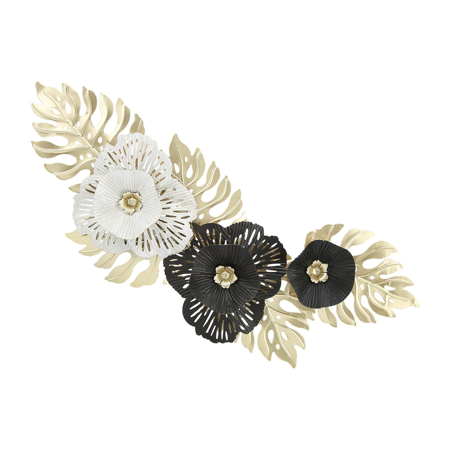 Nordic Luxury Wall Metal Pendant Innovative Iron Wall Flower Decoration Home Living Room Wall Decoration Black White