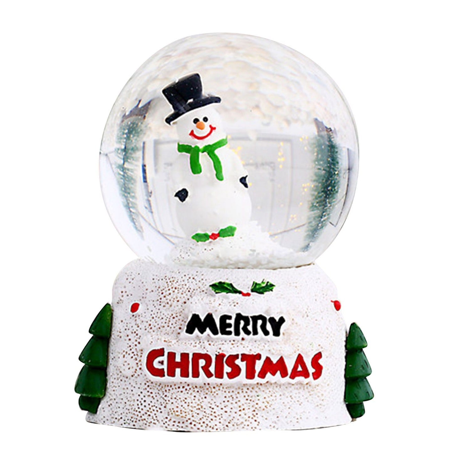 Christmas Glowing Crystal Ball English Glass Ball Desktop Ornaments Christmas Eve Children Gift Snowman Small