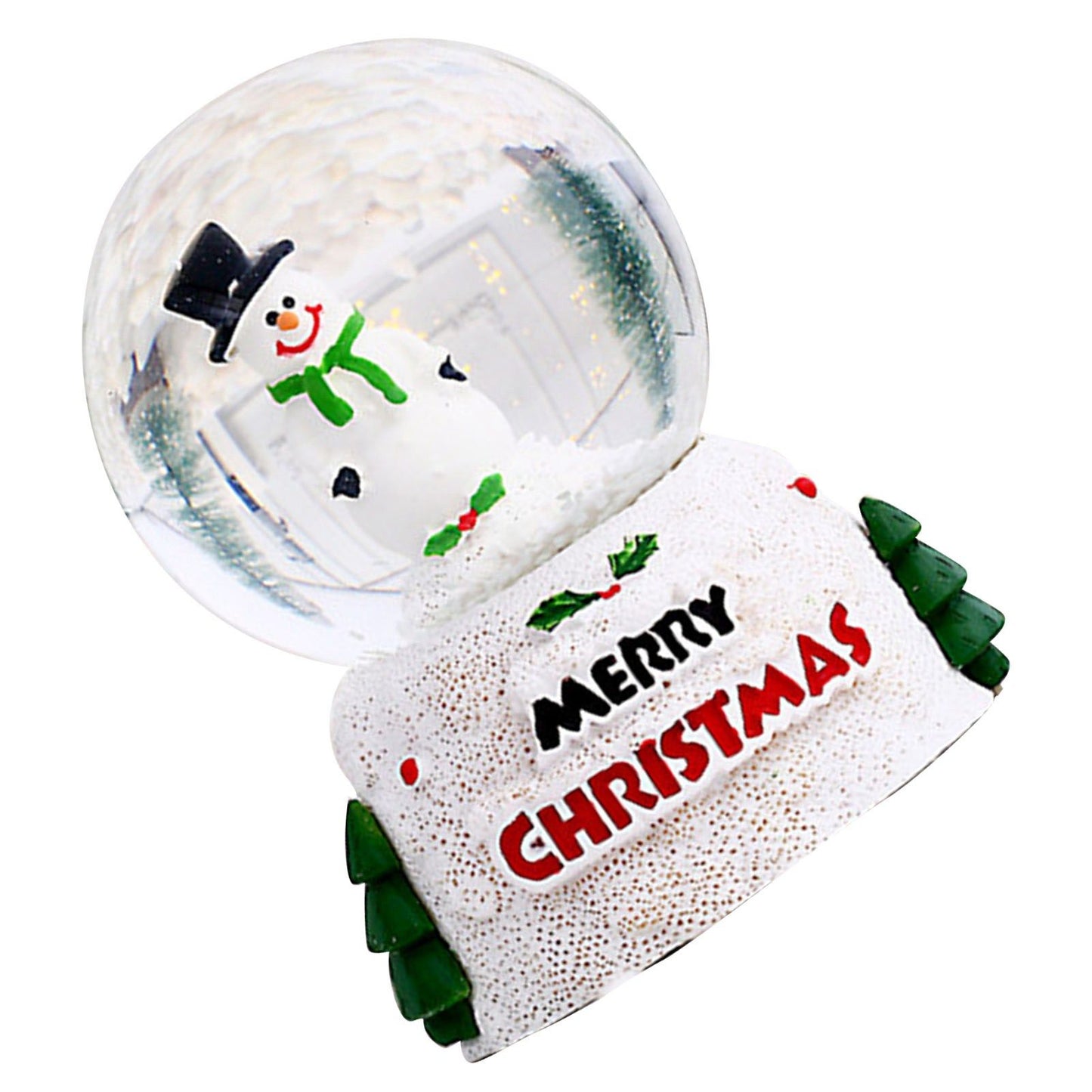 Christmas Glowing Crystal Ball English Glass Ball Desktop Ornaments Christmas Eve Children Gift Snowman Small