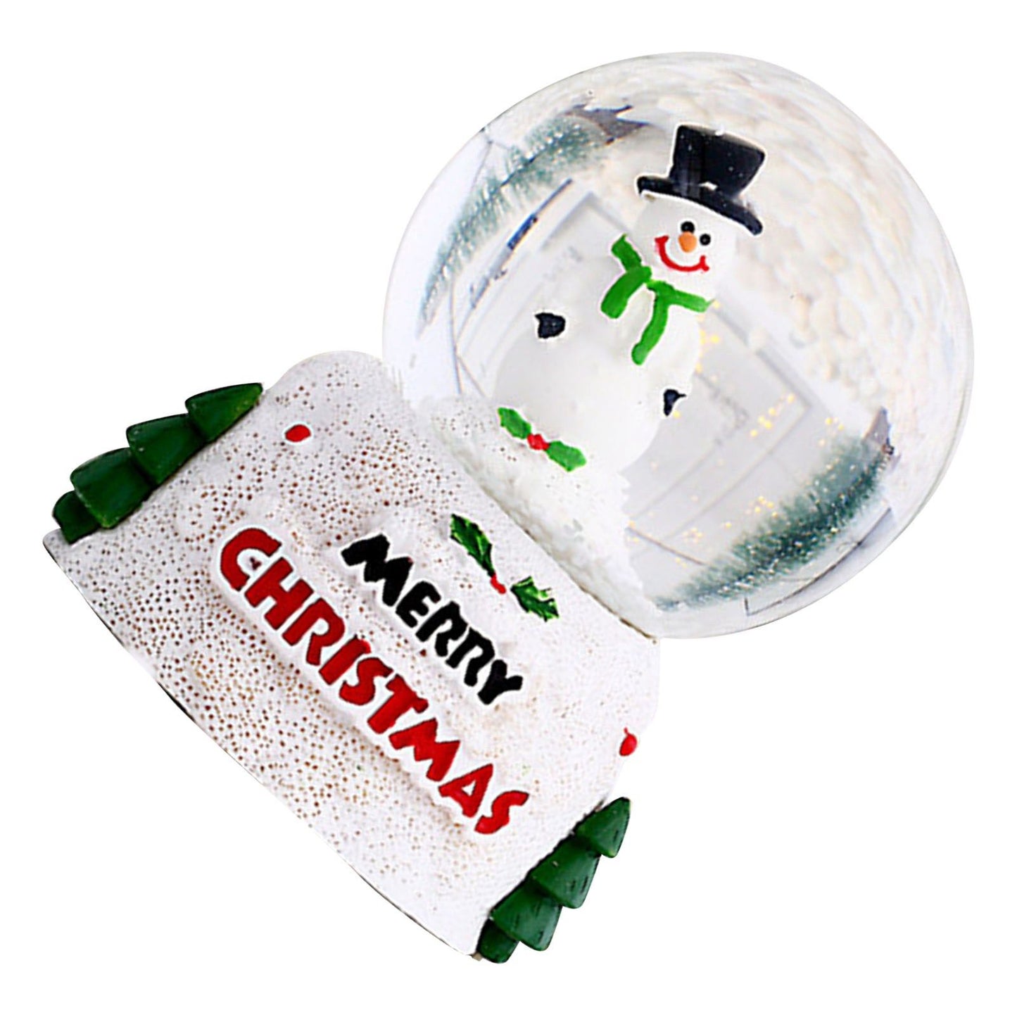 Christmas Glowing Crystal Ball English Glass Ball Desktop Ornaments Christmas Eve Children Gift Snowman Small