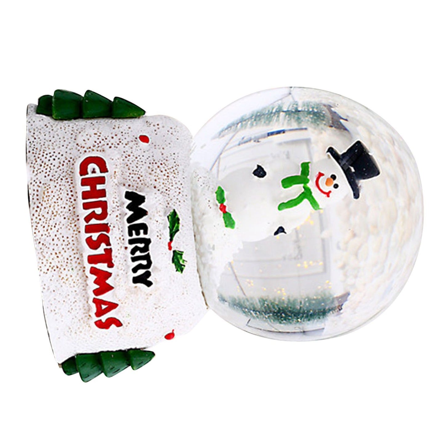 Christmas Glowing Crystal Ball English Glass Ball Desktop Ornaments Christmas Eve Children Gift Snowman Small