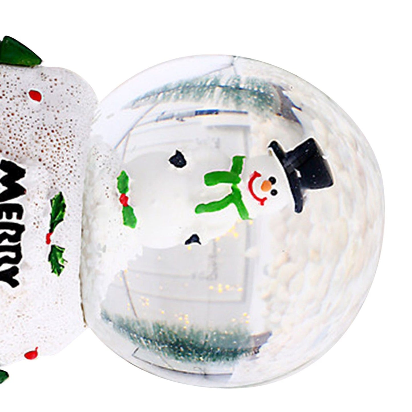 Christmas Glowing Crystal Ball English Glass Ball Desktop Ornaments Christmas Eve Children Gift Snowman Small