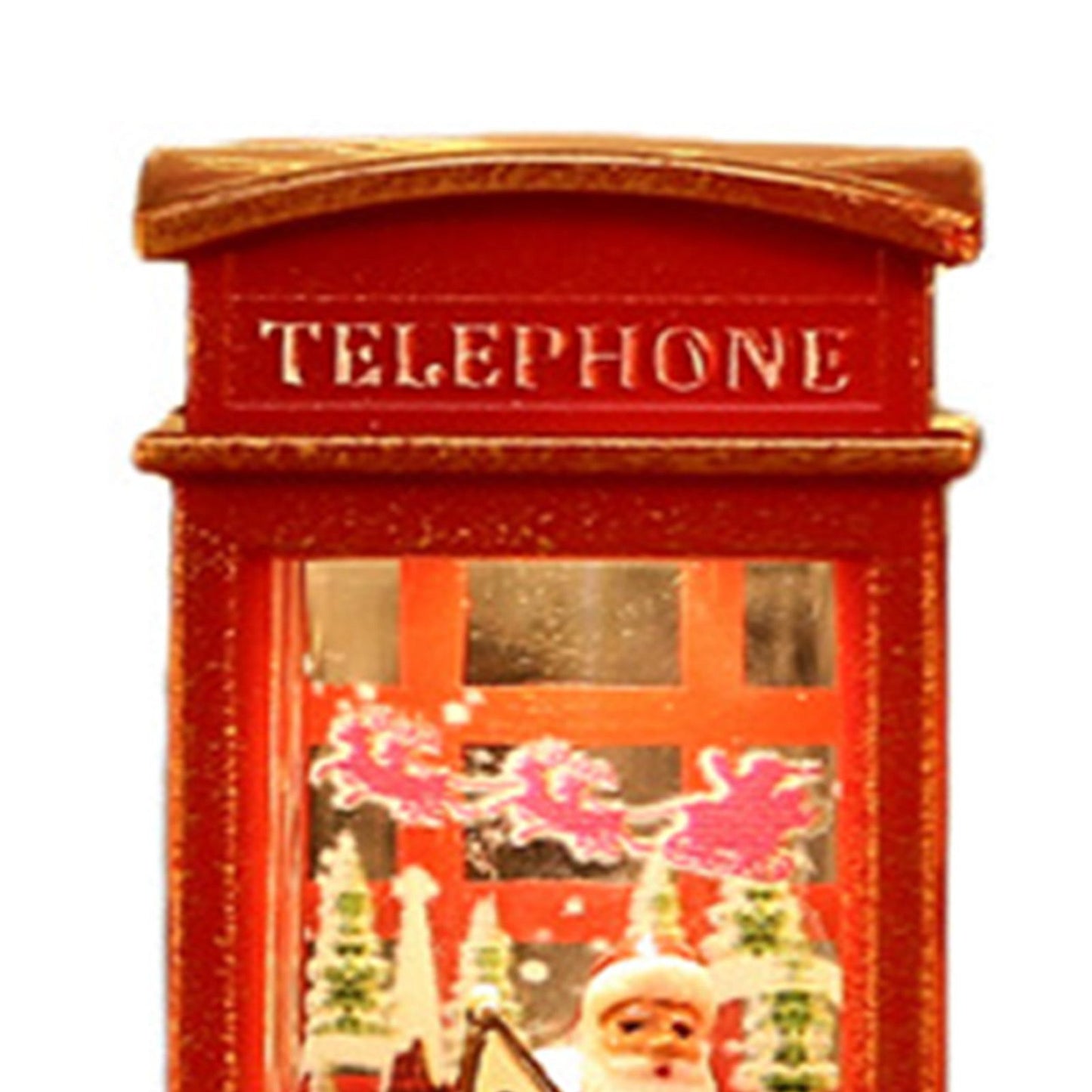 Snow Globe Lantern Telephone Booth Designed Christmas Luminous Ornament for Bar KTV Decoration Santa