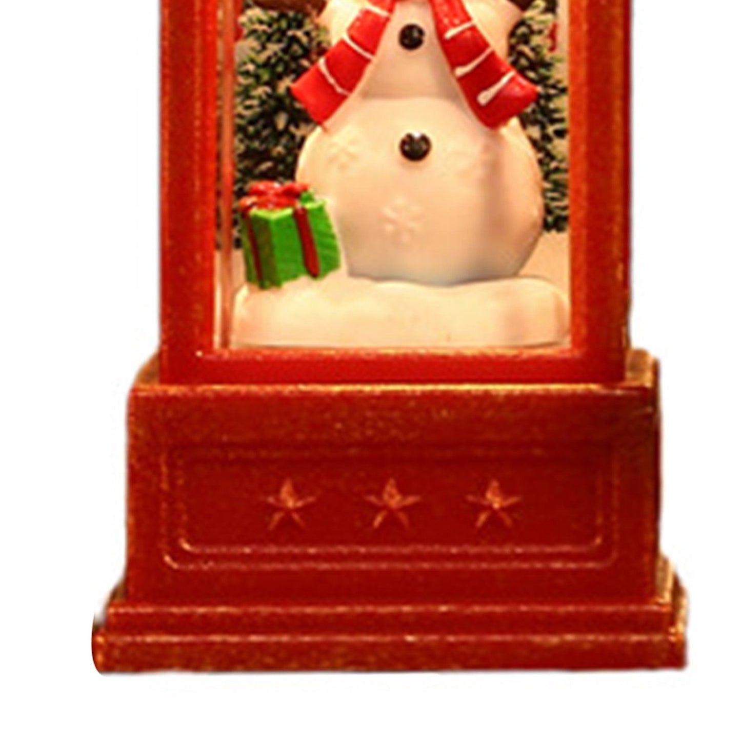 Snow Globe Lantern Telephone Booth Designed Christmas Luminous Ornament for Bar KTV Decoration Snowman