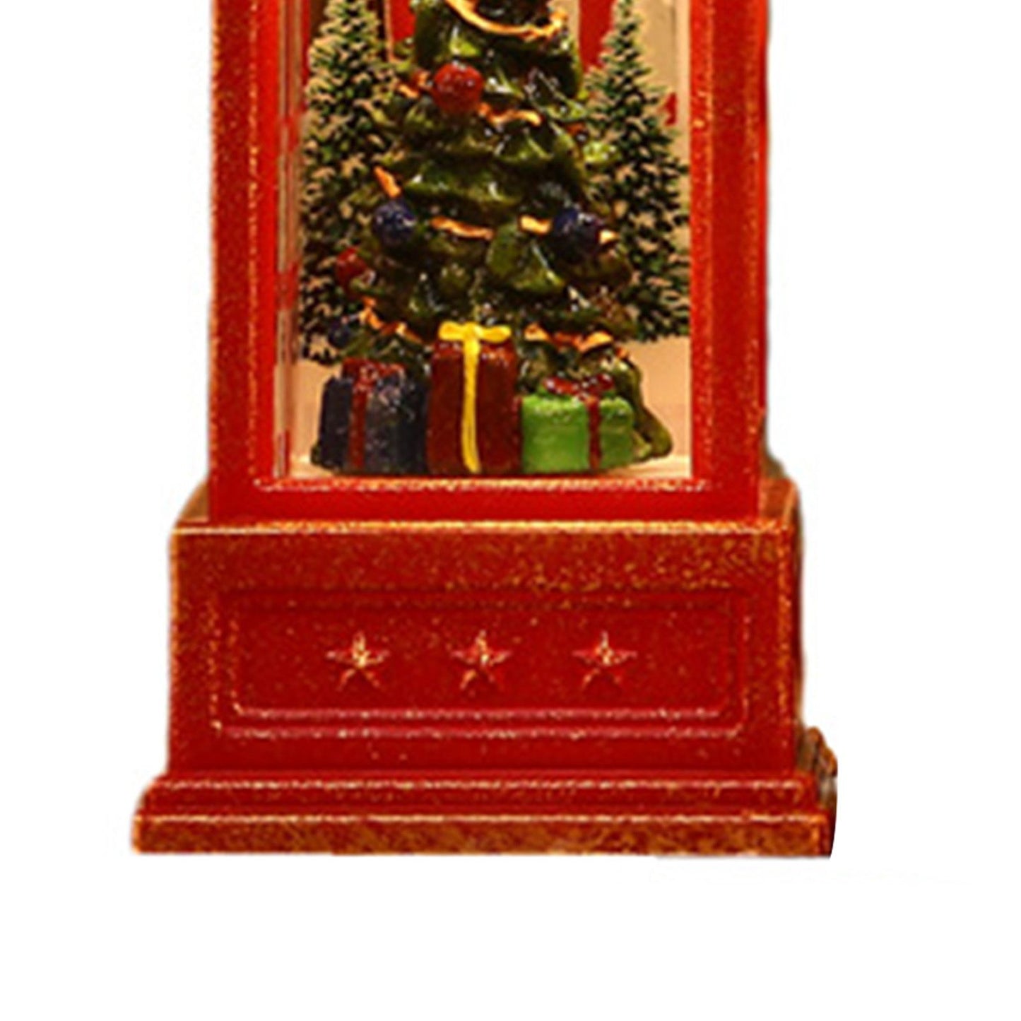 Snow Globe Lantern Telephone Booth Designed Christmas Luminous Ornament for Bar KTV Decoration Christmas Tree