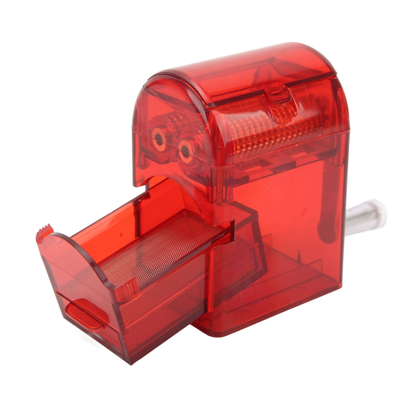 Hand Crank Pattern Smoking Crusher Plastic Cigarette Grinder Hand Operated Tobacco Mill Red