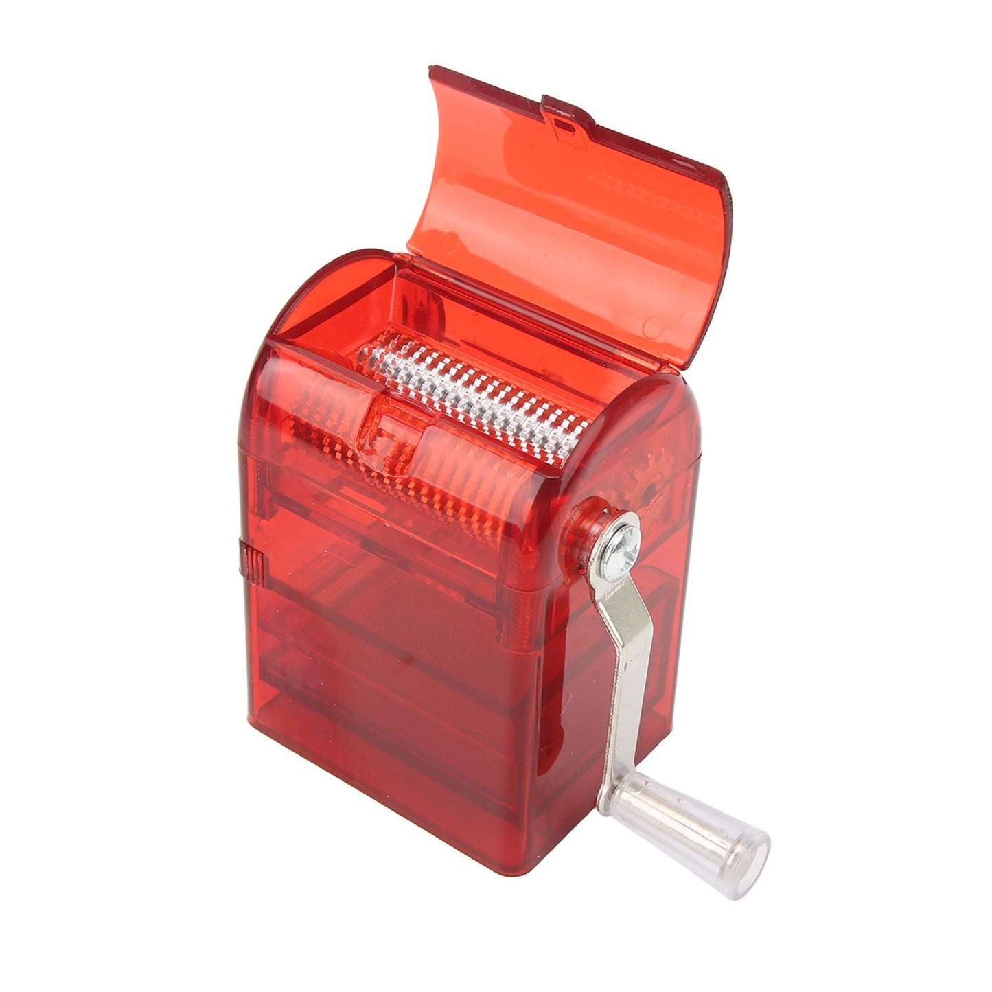 Hand Crank Pattern Smoking Crusher Plastic Cigarette Grinder Hand Operated Tobacco Mill Red