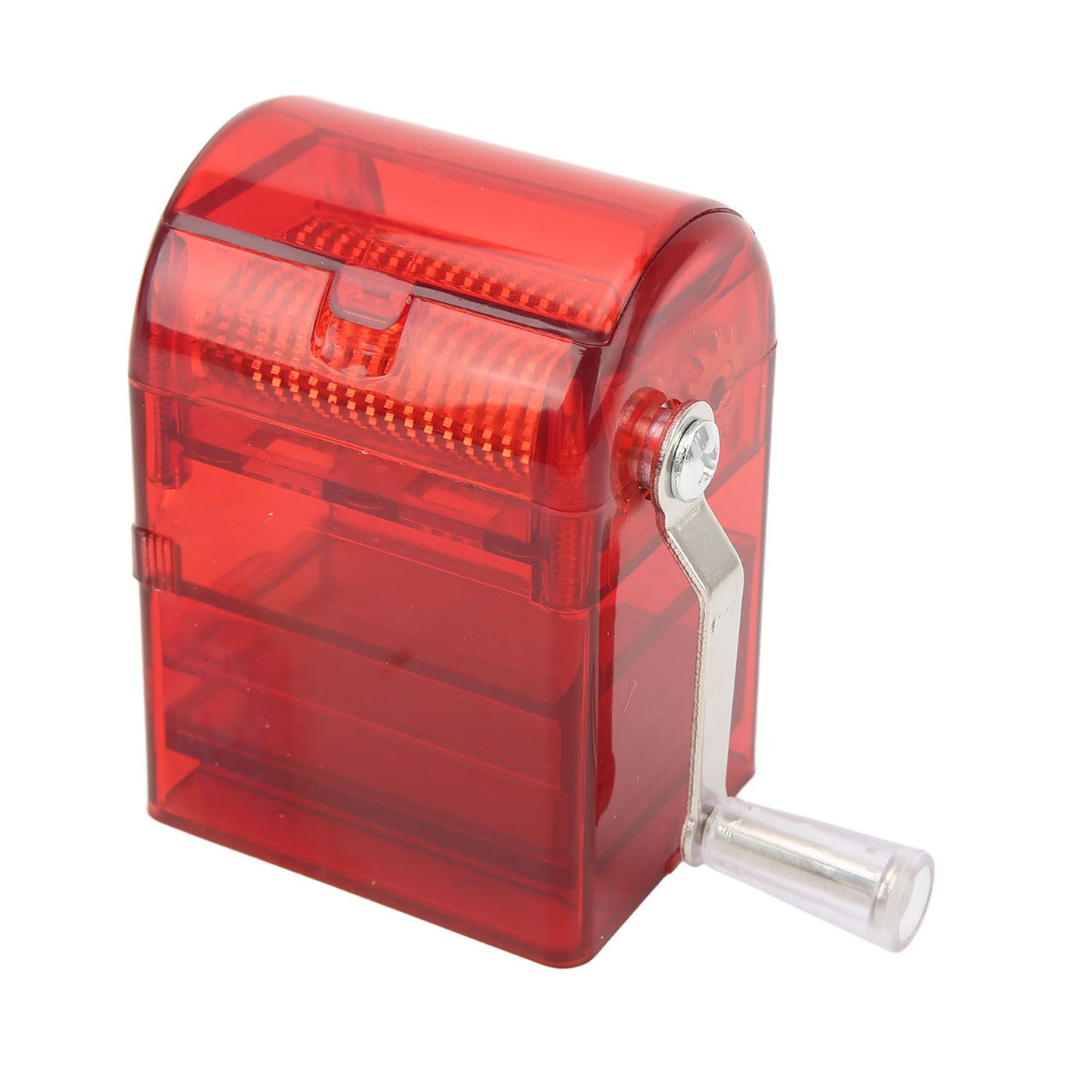 Hand Crank Pattern Smoking Crusher Plastic Cigarette Grinder Hand Operated Tobacco Mill Red