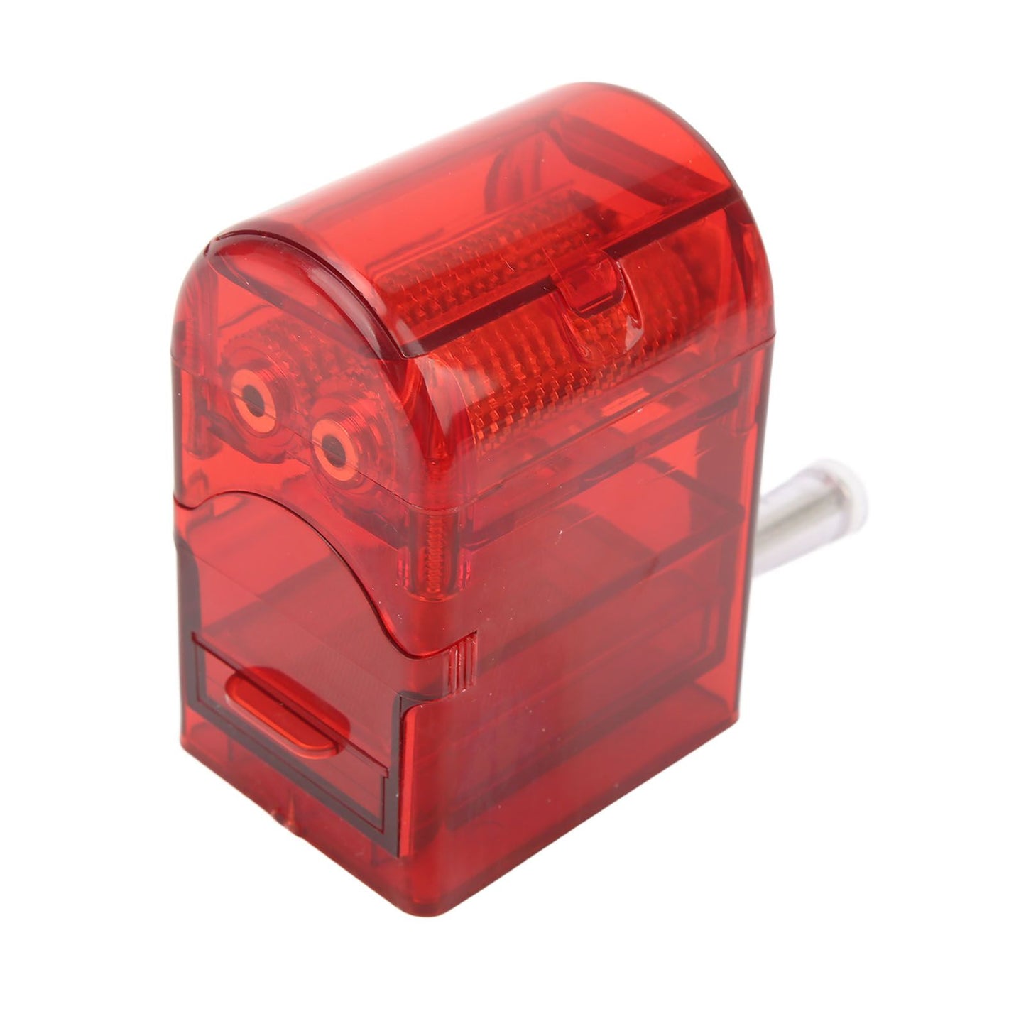Hand Crank Pattern Smoking Crusher Plastic Cigarette Grinder Hand Operated Tobacco Mill Red