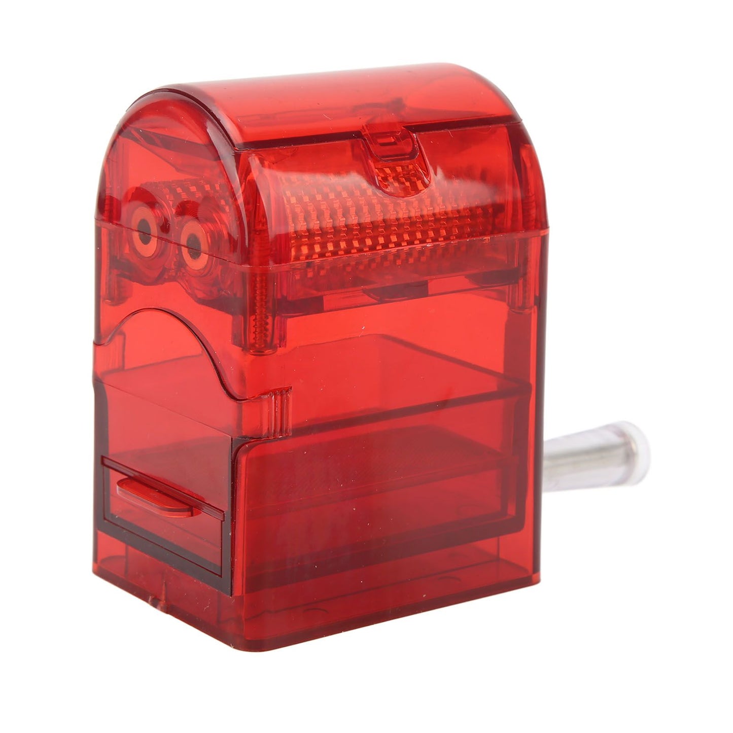 Hand Crank Pattern Smoking Crusher Plastic Cigarette Grinder Hand Operated Tobacco Mill Red