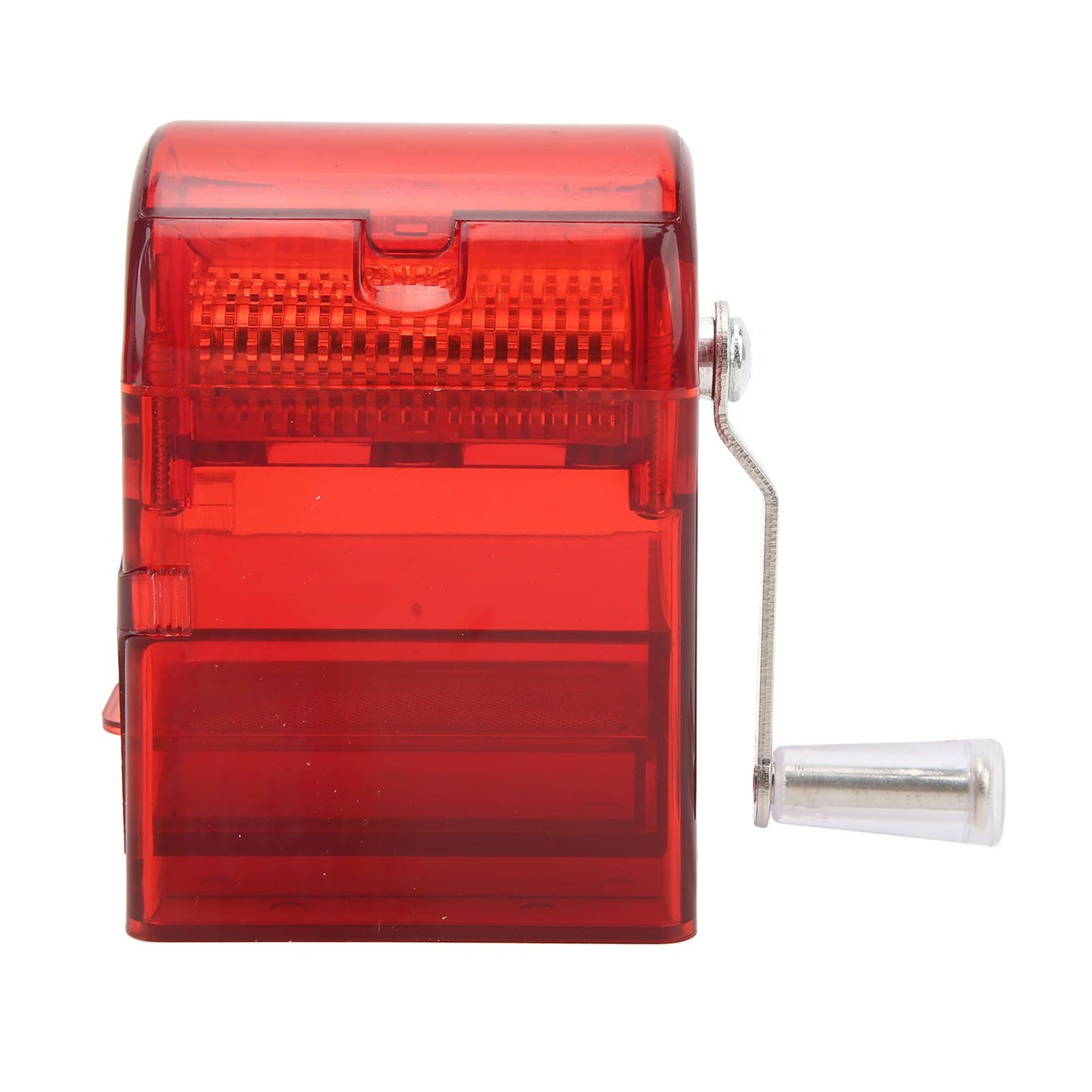 Hand Crank Pattern Smoking Crusher Plastic Cigarette Grinder Hand Operated Tobacco Mill Red