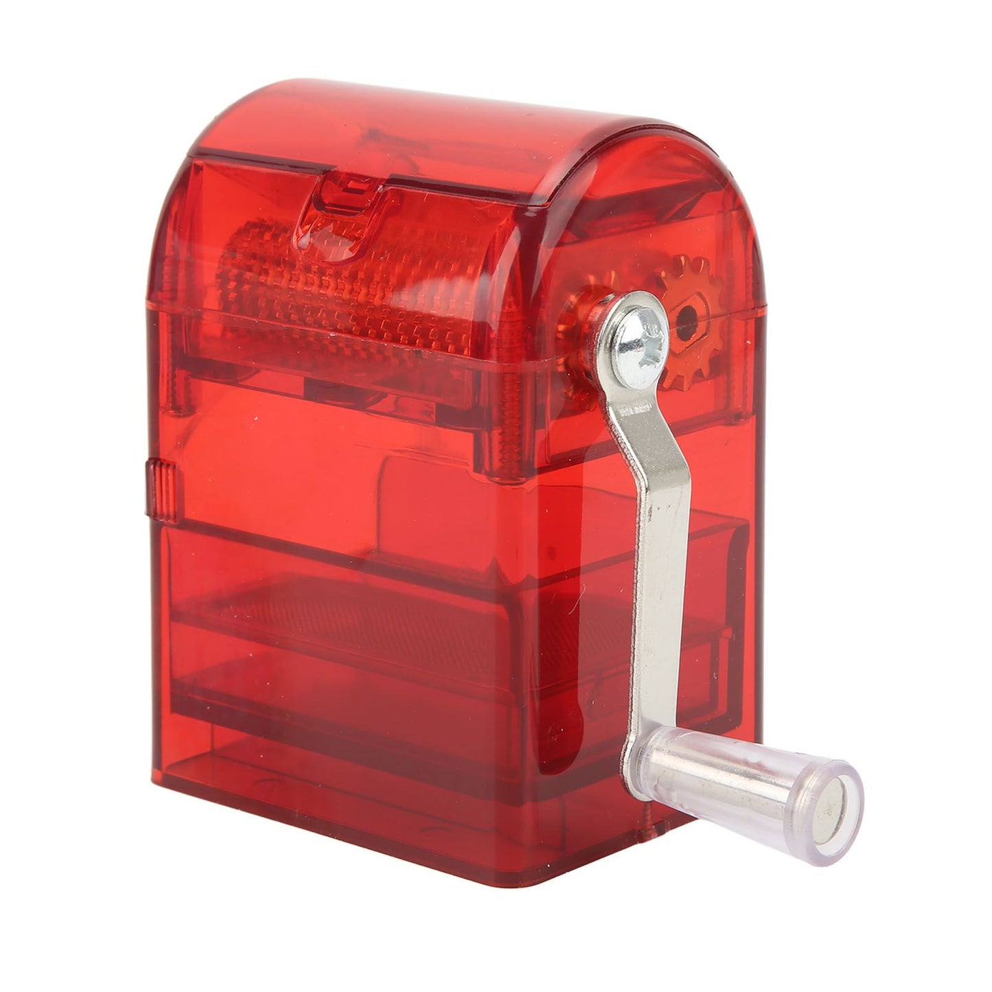 Hand Crank Pattern Smoking Crusher Plastic Cigarette Grinder Hand Operated Tobacco Mill Red