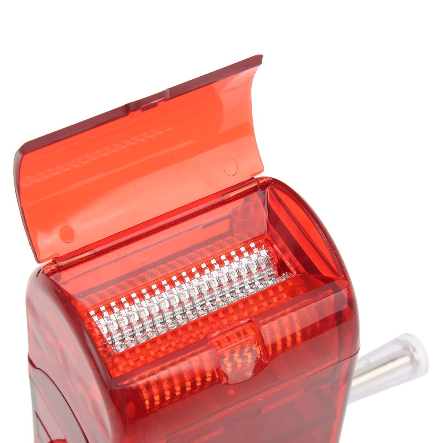 Hand Crank Pattern Smoking Crusher Plastic Cigarette Grinder Hand Operated Tobacco Mill Red