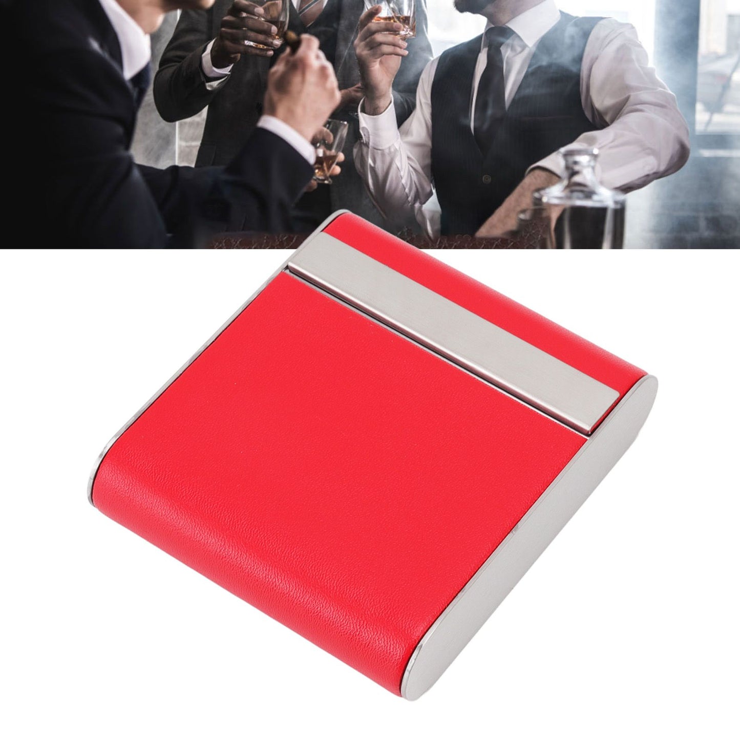 Aluminum Alloy Cigarette Case Box Hold 20pcs Flip for Men Women Smoking Accessories Red