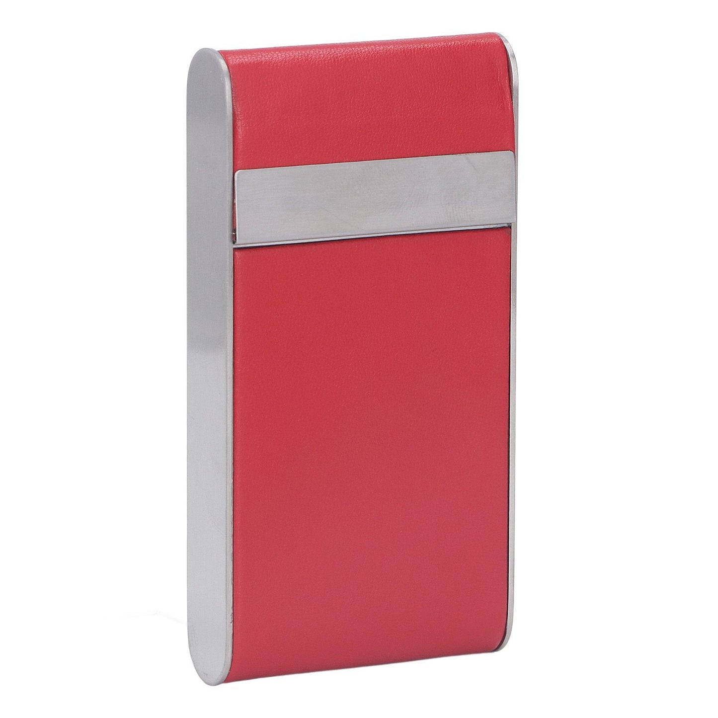 Stainless Steel Cigarette Case Holds 20 Count Slim Cigarettes Magnetic Flip Cover Cigarette Holder Case for Men Women Red