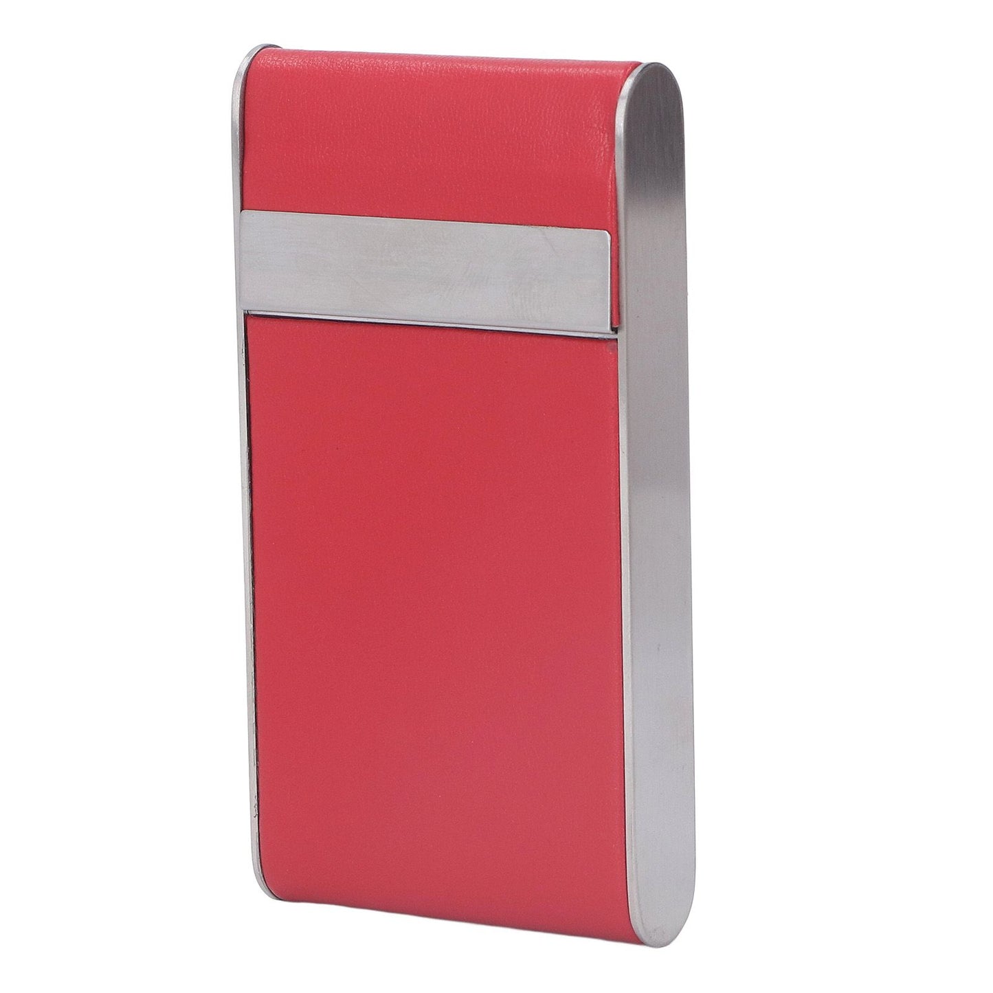 Stainless Steel Cigarette Case Holds 20 Count Slim Cigarettes Magnetic Flip Cover Cigarette Holder Case for Men Women Red